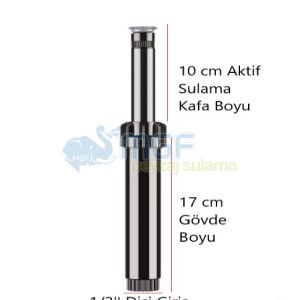Hunter PS Ultra 4A Sprey Spring 17cm | 1/2'' Giriş Pop-Up Fıskiye 1,2mt Menzil