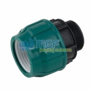 20mm. x 1/2'' Kaplin  Erkek Adaptör Dış Dişli (Poelsan)