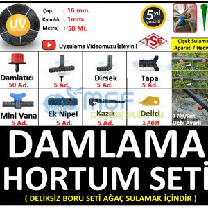 400 Metre Deliksiz Ağaç Damla Sulama Sistemi Hortumu Borusu ve Ek Parçaları Seti - Görsel 6