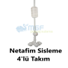 Netafim CoolNet 4'lü 360° Sisleme Nozulu Seti | 30cm Boru + Ağırlık + Çekvalfli Su Püskürtme