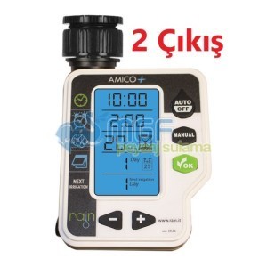 Rain Amico Plus 2 Çıkışlı Musluk Tipi Sulama Zamanlayıcısı | Pilli Otomatik Sulama Saati ✅