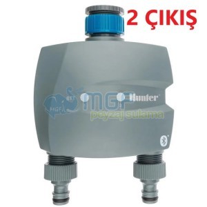 Hunter BTT 2 Çıkışlı Musluk Tipi Bluetooth Musluk Tipi Sulama Zaman Saati (Pilli)