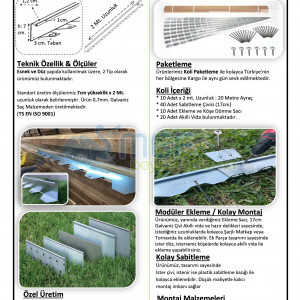 10 Metre Galvaniz Bordür Ayraç | Çim Ayırıcı Bahçe Sınırlayıcı Peyzaj Bordürü ✅ - Görsel 4