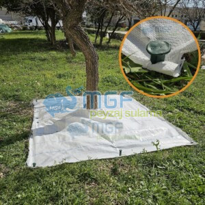 (1Mt En x 100 Mt. Boy ) Beyaz Peyzaj Uygulama Örtüsü Yabani Ot Sulzer Kumaş + Çivileri Sera Taban Örtüsü Jüt Blueberry Mulch Naylonu90gr/mt2 - Görsel 2