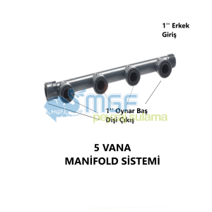 1'' Manifold Kollektör 5 Çıkış Dağıtıcı (Hunter&Rainbird Solenoid Vana Çoklu Bağlantı)