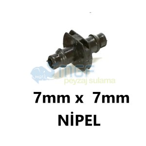 7mm. Kurtağzı Nipel Ekleme /  Mini Sprink Spagetti Sulama Borusu Ekleme x 10 Adet