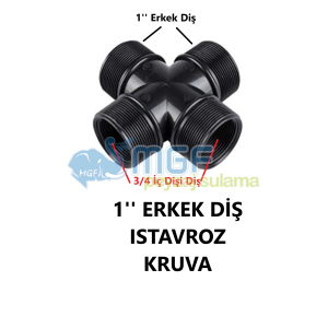 1'' Manifold Kruva Istavroz 3 Çıkış Dağıtıcı (Hunter&Rainbird Solenoid Vana Çoklu Bağlantı)