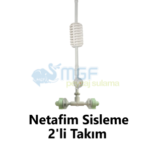 Netafim CoolNet 2'li 180° Sisleme Nozulu Seti | 30cm Boru + Ağırlık + Çekvalfli Su Püskürtme