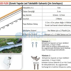 MGF 10mt Led Takılabilir Düz Galvaniz Bordür | Çim Ayırıcı Bahçe Sınırlayıcı ✅ - Görsel 4