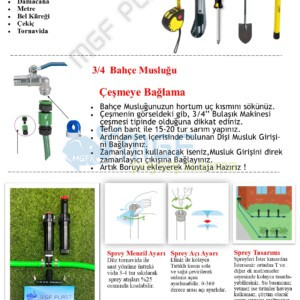 Ekonomik Hunter-Rainbird 50 Parça Bahçe Çim Sulama Sprey Fiskiye Hazır Seti (0-50mt2 Arası) - Görsel 4